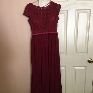 Maroon long formal dress